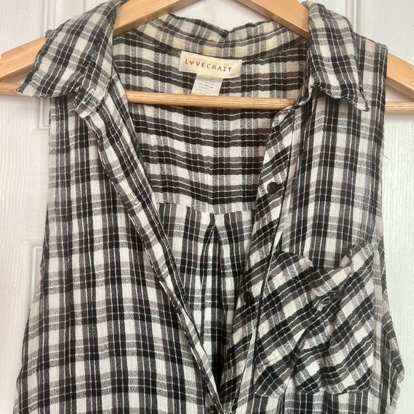 Lightweight Check Print Button Up Midi Dress - Picture 4 of 5